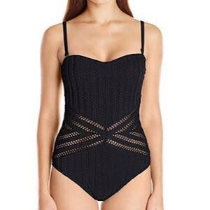Kenneth Cole One-Piece Black Bandeau Swimsuit